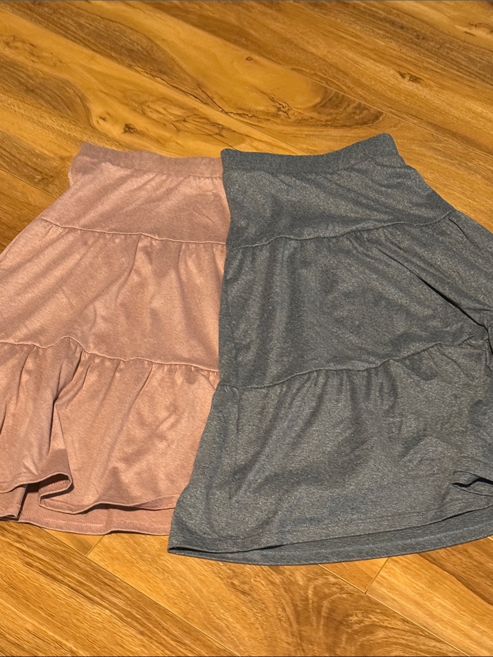 12 Pm By Mon Ami Double Tier Skirts in Dusty Rose and Charcoal